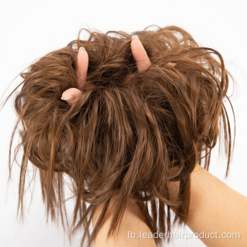 Tousled Messy Bun Ponytail syntheteschen Hairpiece Fir Fraen